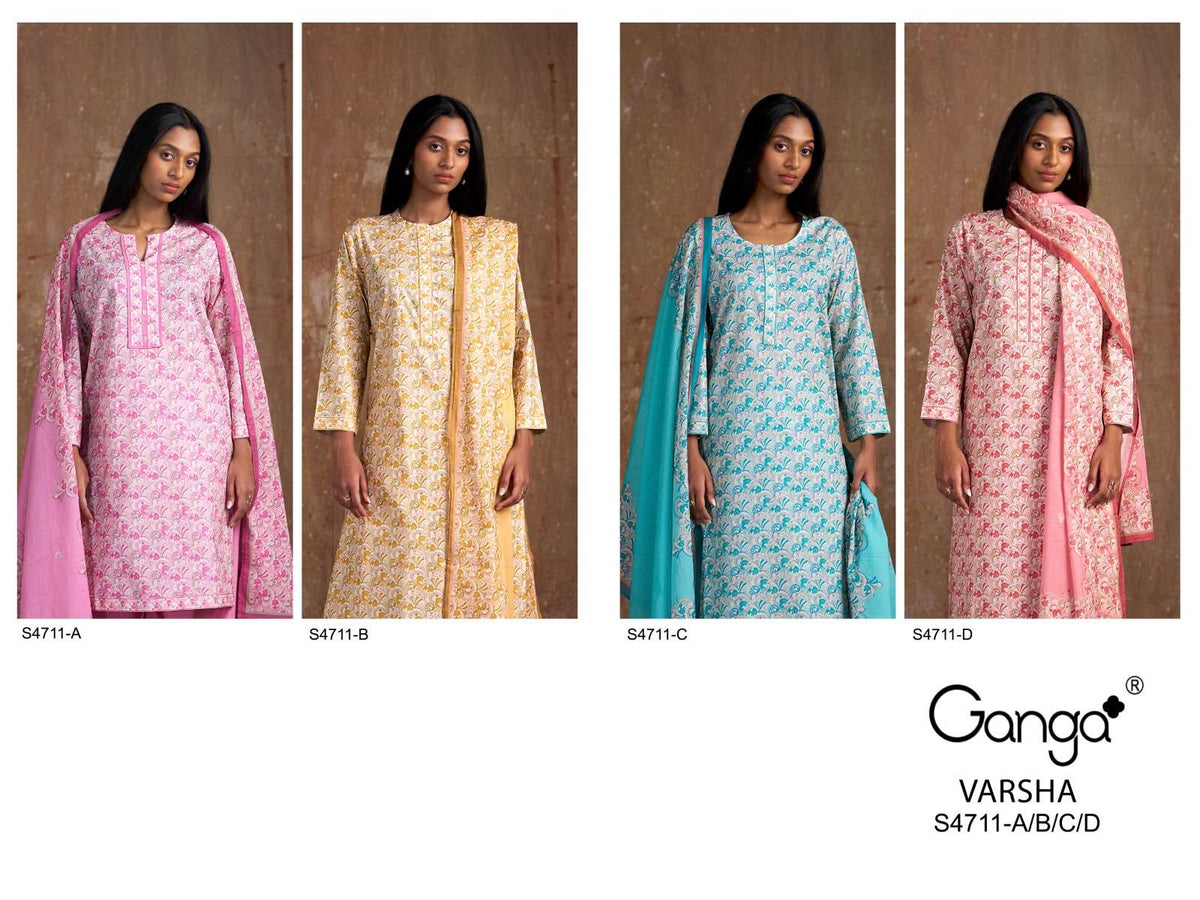 Ganga Fashion Varsha 4711 Dress Material Wholesale Catalogue - Amrah Wholesale