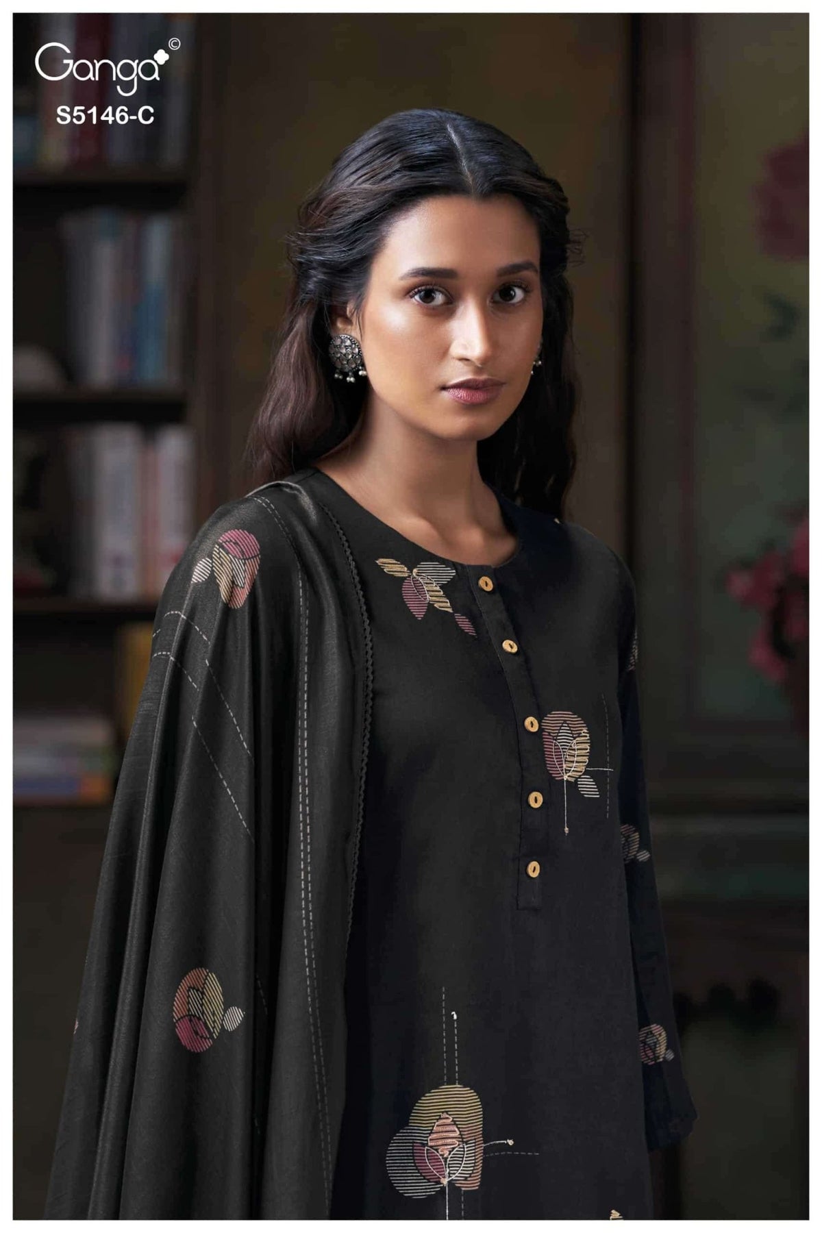 Ganga Fashion Vedvika 5146 Cotton Satin Dress Material - Amrah Wholesale