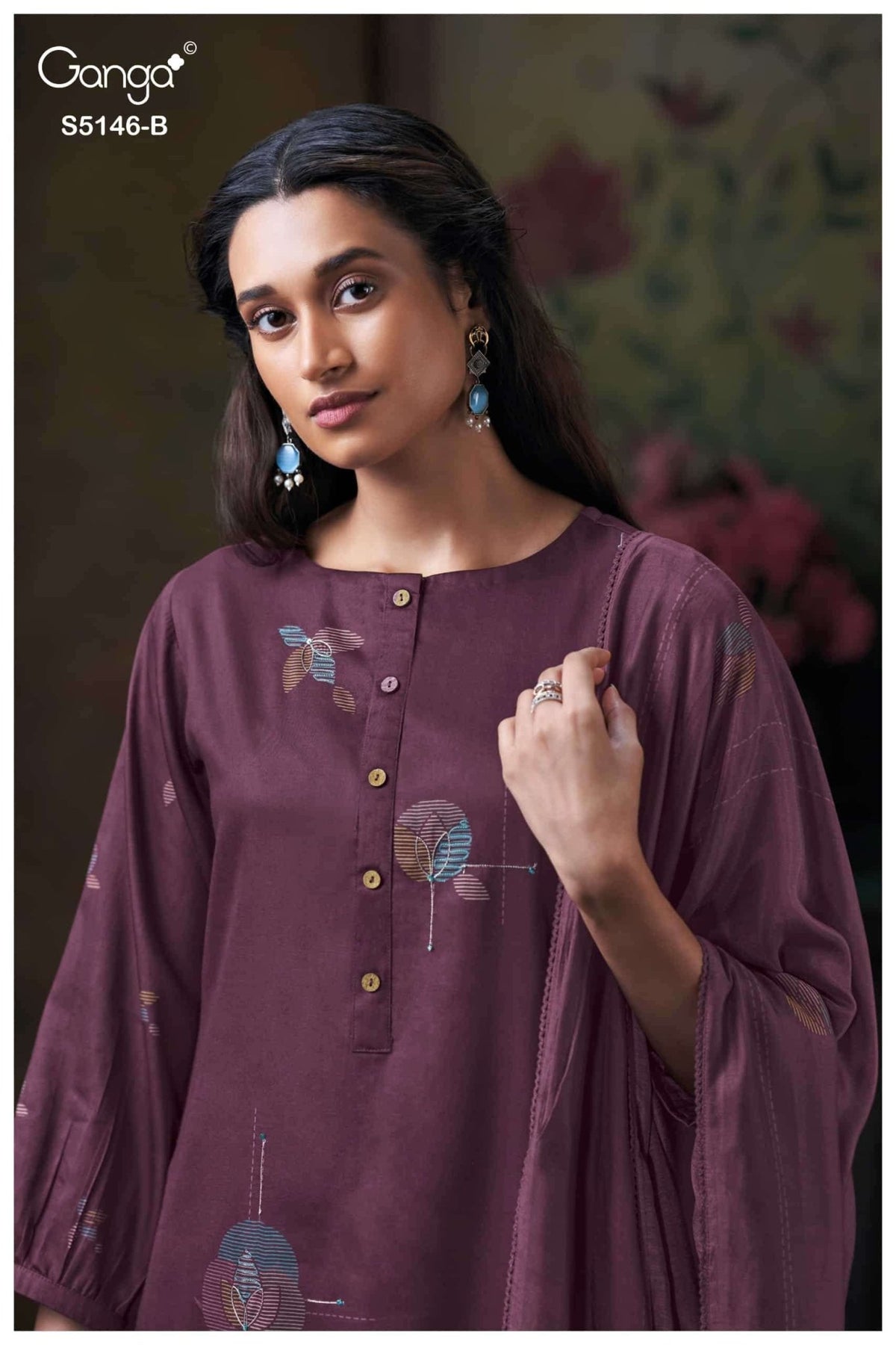 Ganga Fashion Vedvika 5146 Cotton Satin Dress Material - Amrah Wholesale