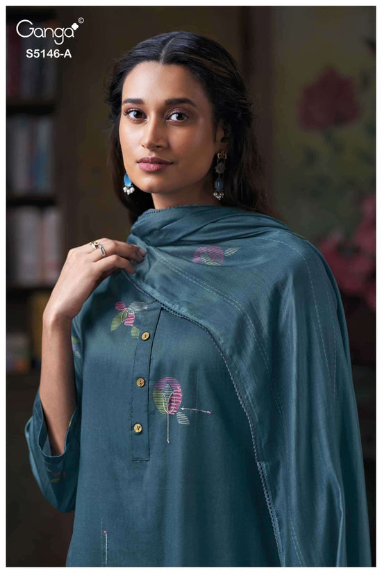 Ganga Fashion Vedvika 5146 Cotton Satin Dress Material - Amrah Wholesale