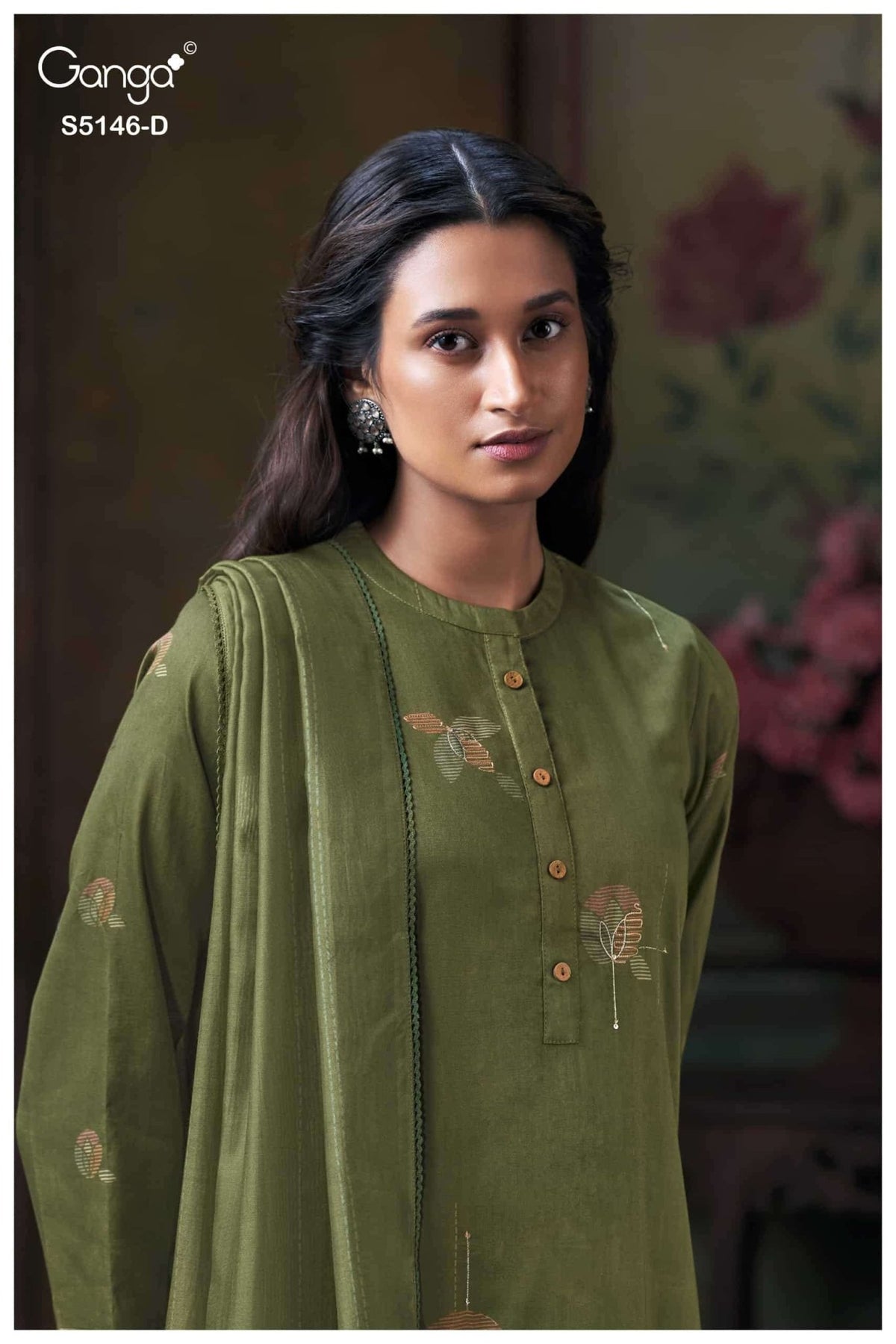Ganga Fashion Vedvika 5146 Cotton Satin Dress Material - Amrah Wholesale