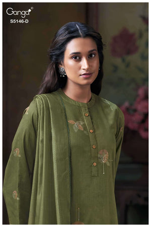 Ganga Fashion Vedvika 5146 Cotton Satin Dress Material - Amrah Wholesale