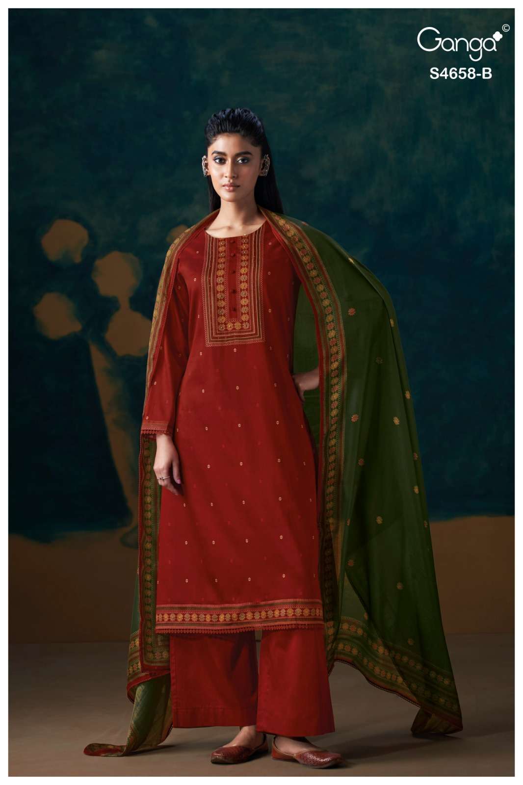 Ganga Fashion Venisha 4658 Pure Cotton Satin Dress Material - Amrah Wholesale