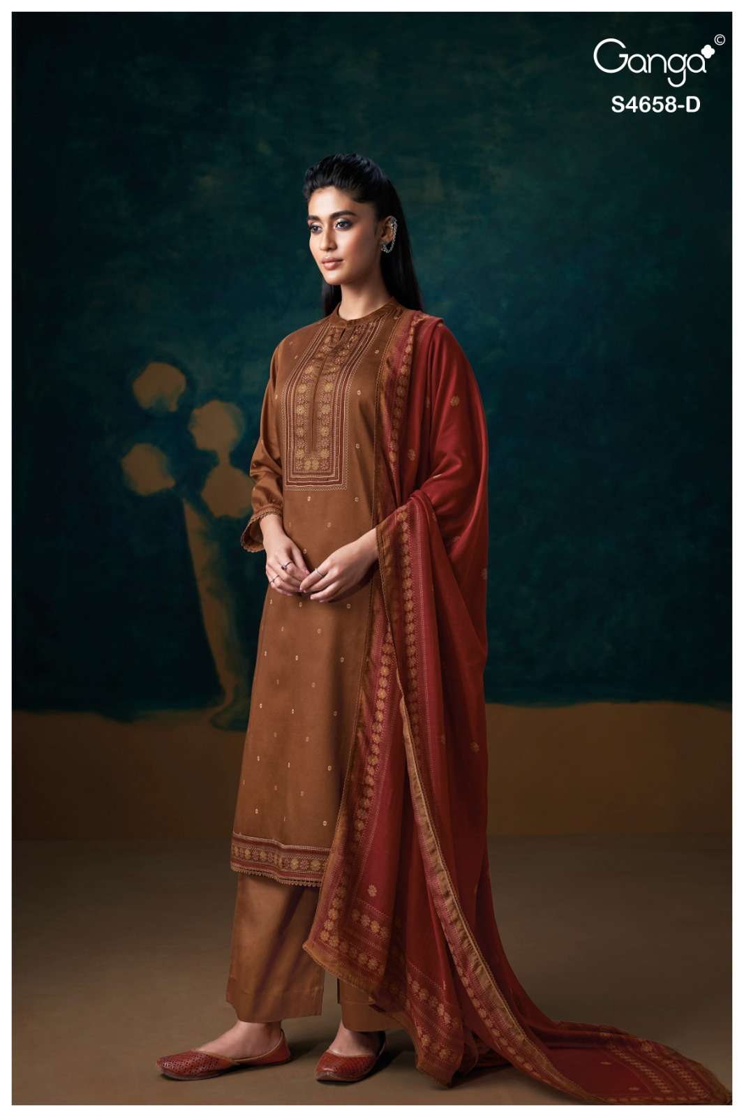 Ganga Fashion Venisha 4658 Pure Cotton Satin Dress Material - Amrah Wholesale