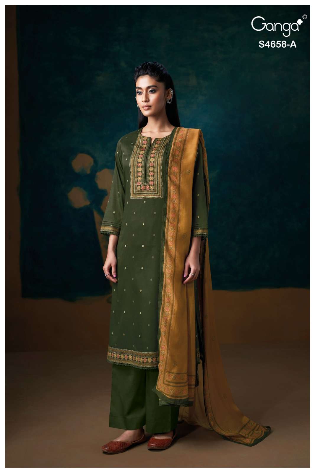 Ganga Fashion Venisha 4658 Pure Cotton Satin Dress Material - Amrah Wholesale