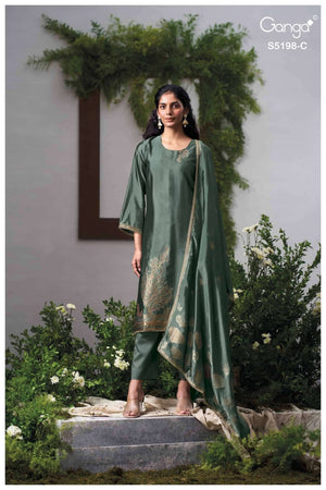 Ganga Fashion Viyati 5198 Woven Silk Jacquard Dress Material - Amrah Wholesale