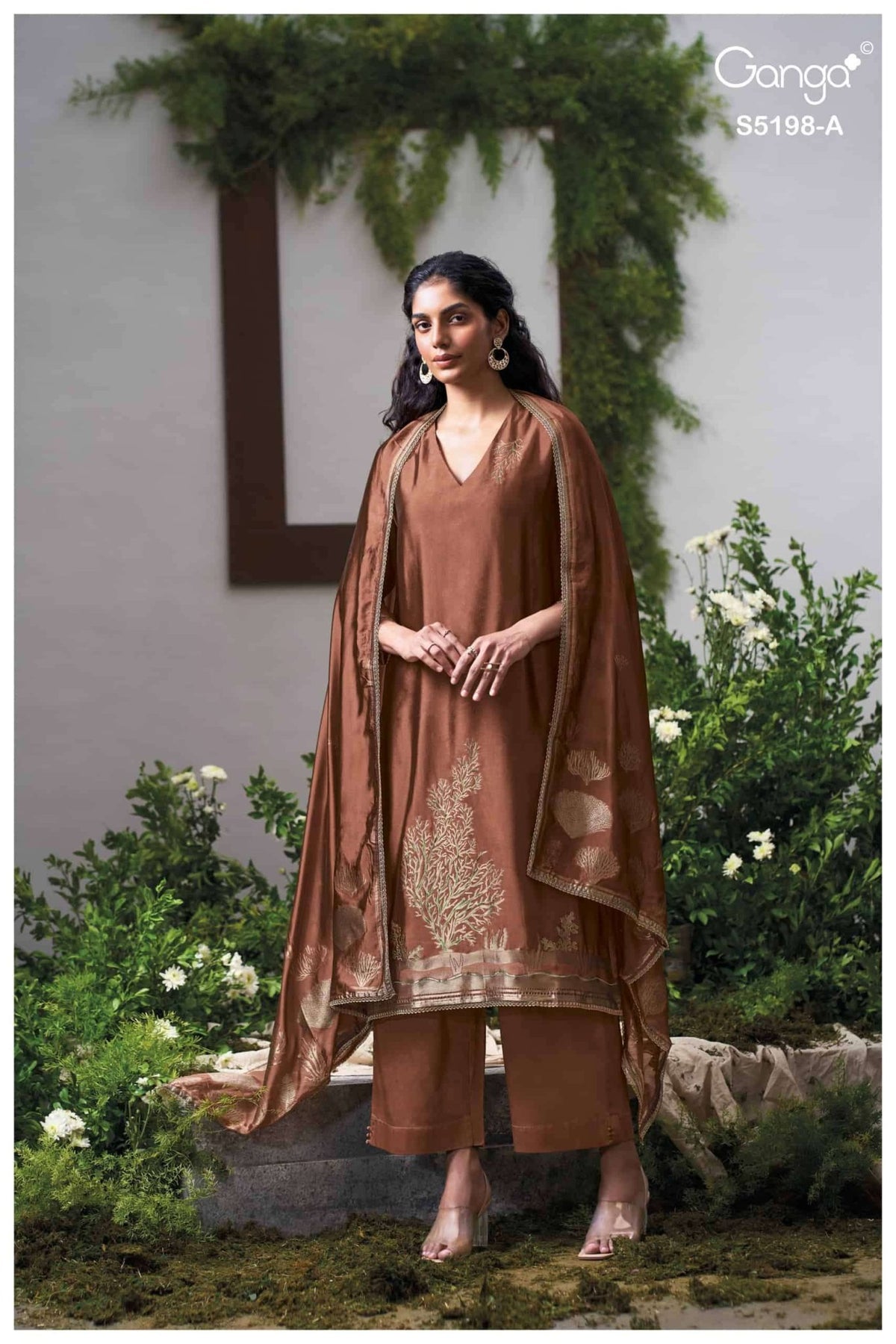 Ganga Fashion Viyati 5198 Woven Silk Jacquard Dress Material - Amrah Wholesale