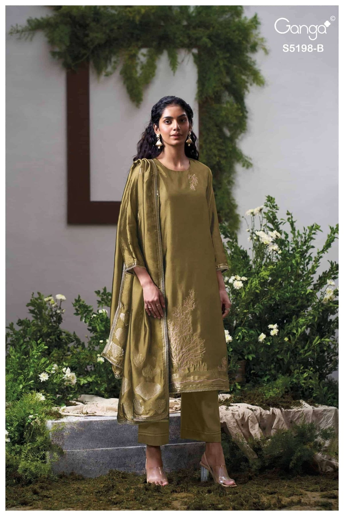 Ganga Fashion Viyati 5198 Woven Silk Jacquard Dress Material - Amrah Wholesale