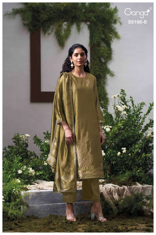 Ganga Fashion Viyati 5198 Woven Silk Jacquard Dress Material - Amrah Wholesale