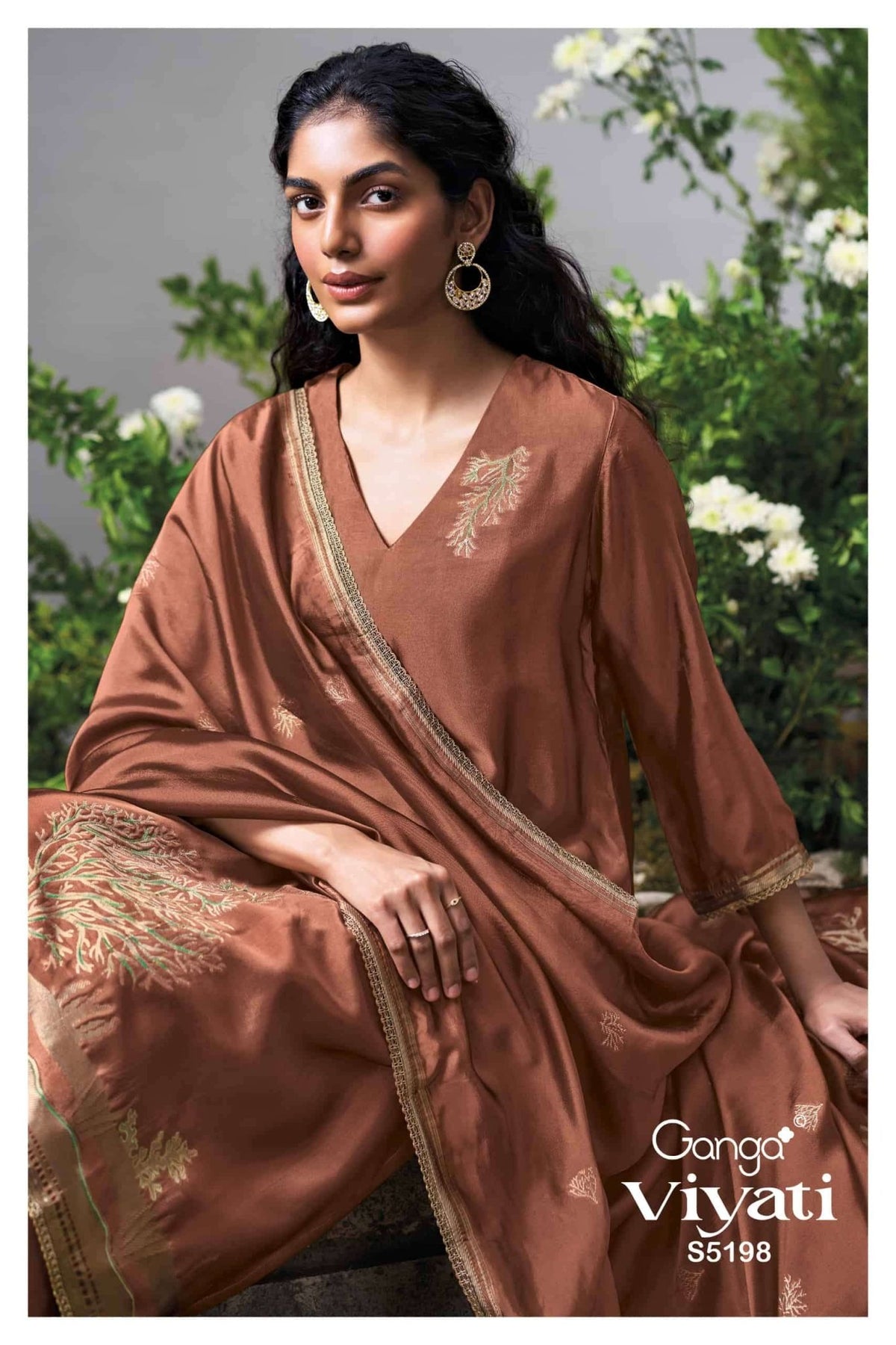 Ganga Fashion Viyati 5198 Woven Silk Jacquard Dress Material - Amrah Wholesale