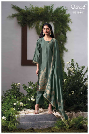 Ganga Fashion Viyati 5198 Woven Silk Jacquard Dress Material