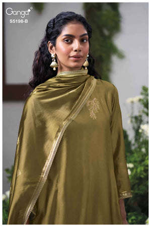 Ganga Fashion Viyati 5198 Woven Silk Jacquard Dress Material