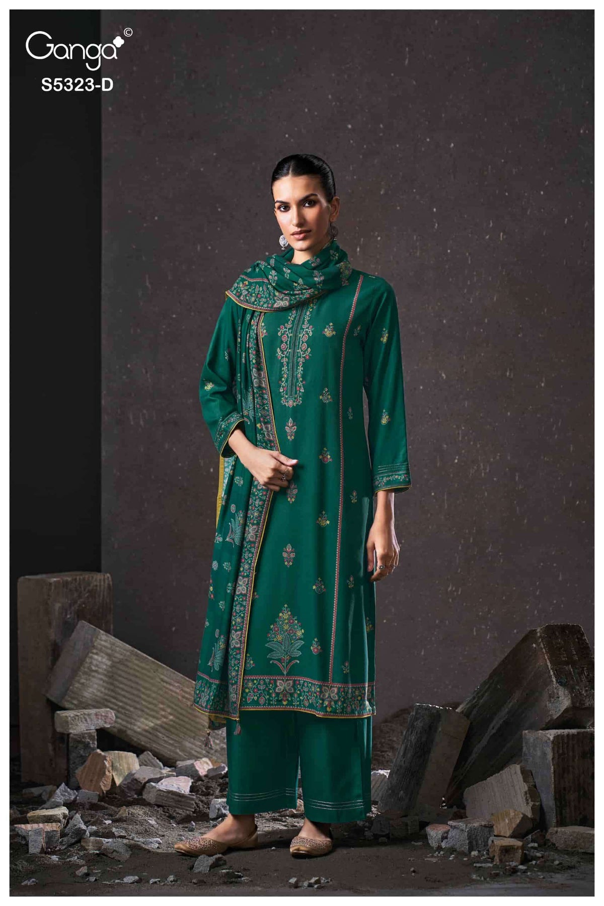 Ganga Fashion Yukta 5323 Pure Wool Pashmina Winter Suit