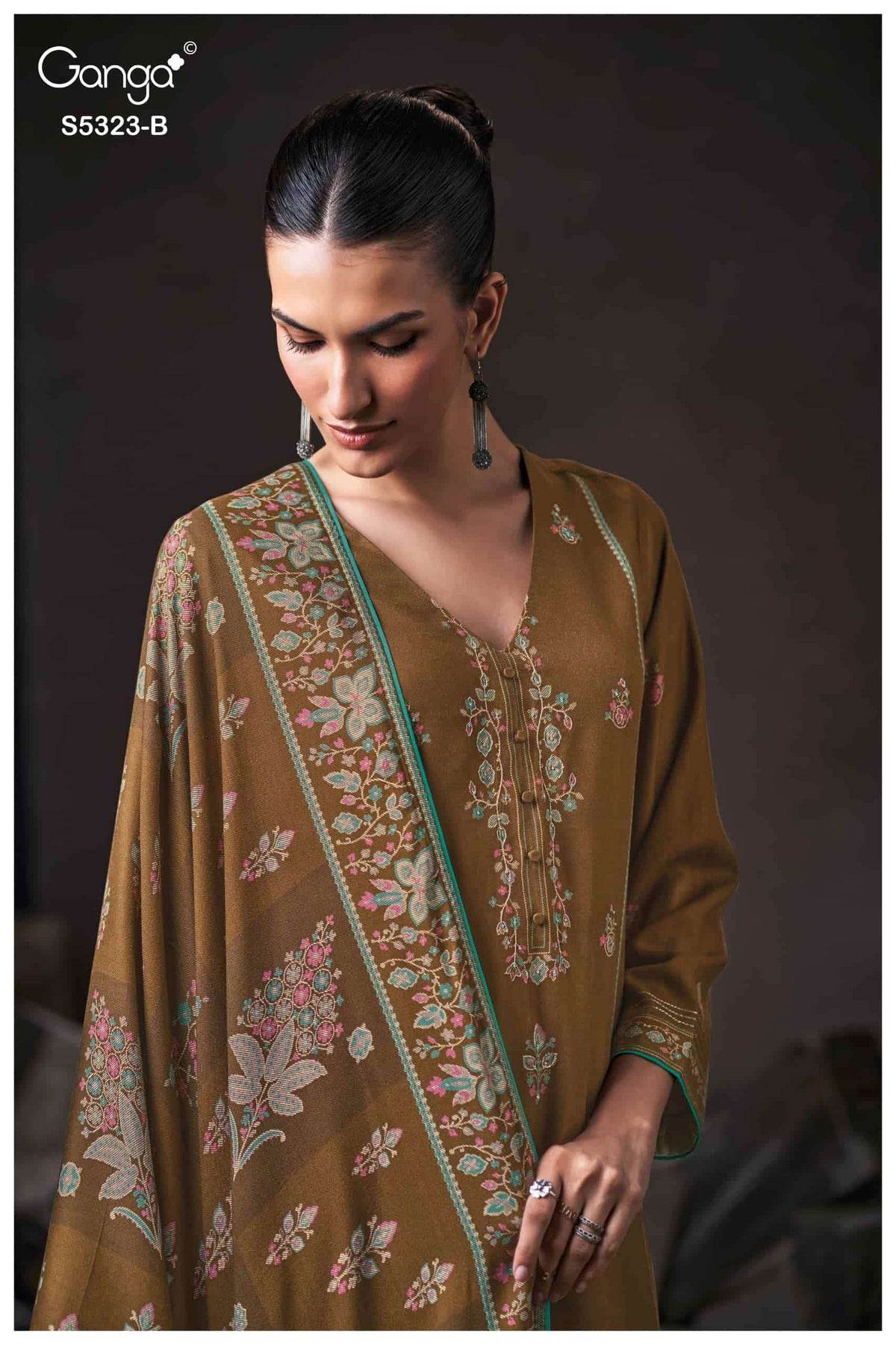Ganga Fashion Yukta 5323 Pure Wool Pashmina Winter Suit
