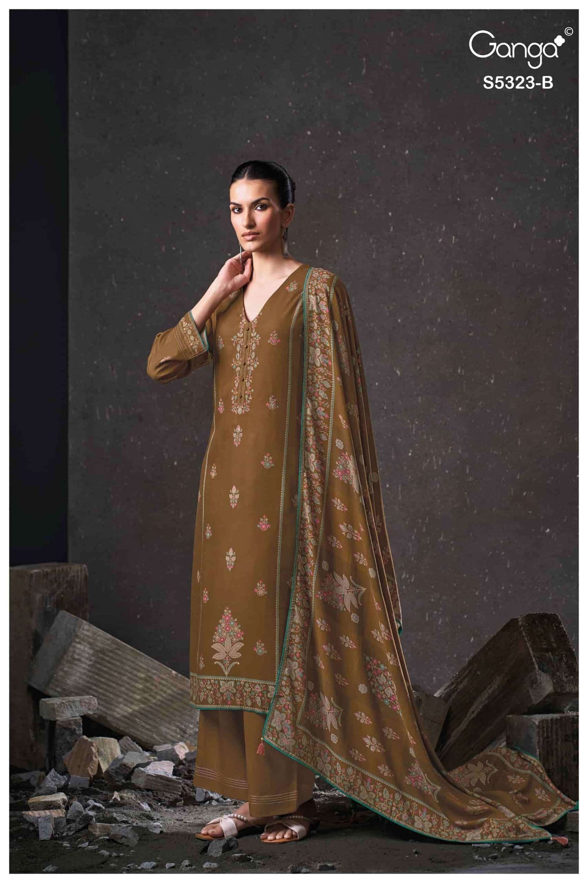 Ganga Fashion Yukta 5323 Pure Wool Pashmina Winter Suit