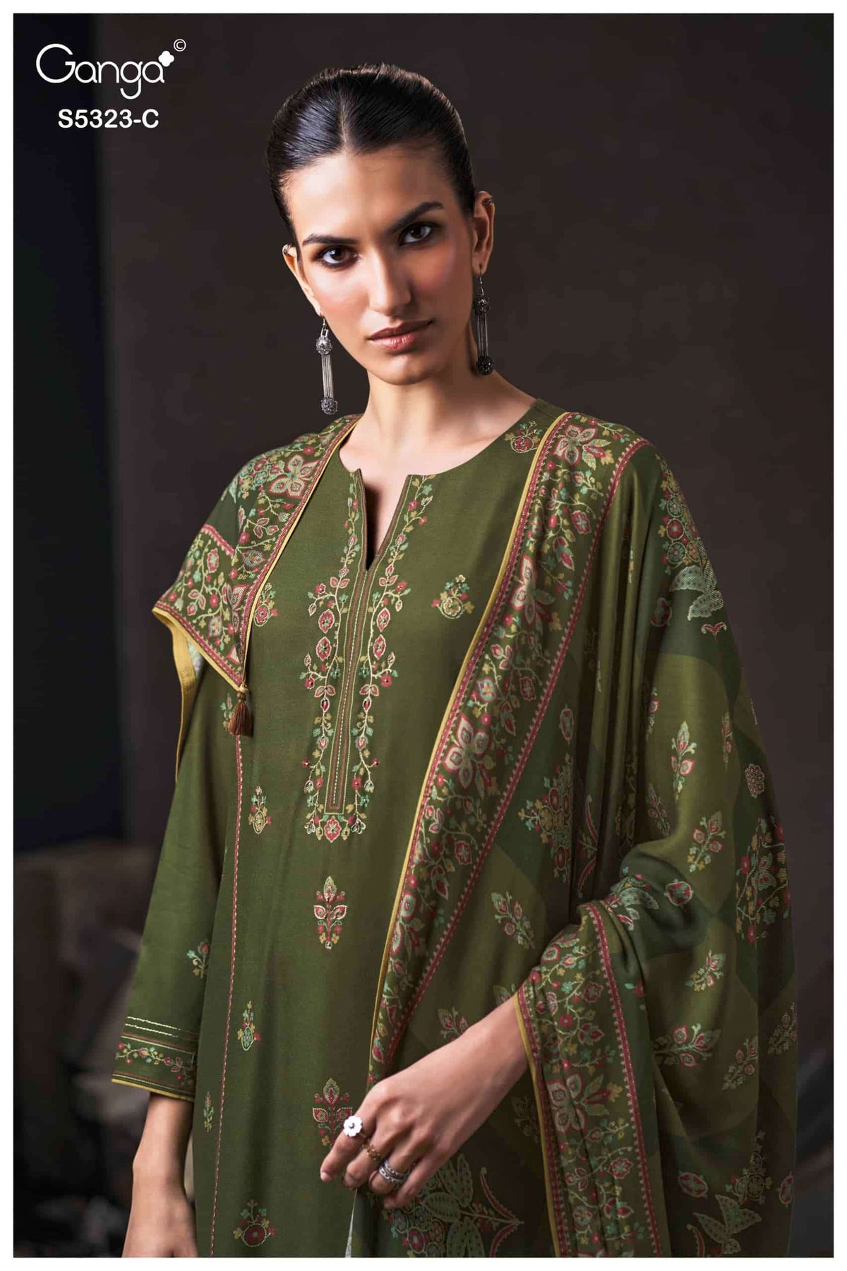 Ganga Fashion Yukta 5323 Pure Wool Pashmina Winter Suit