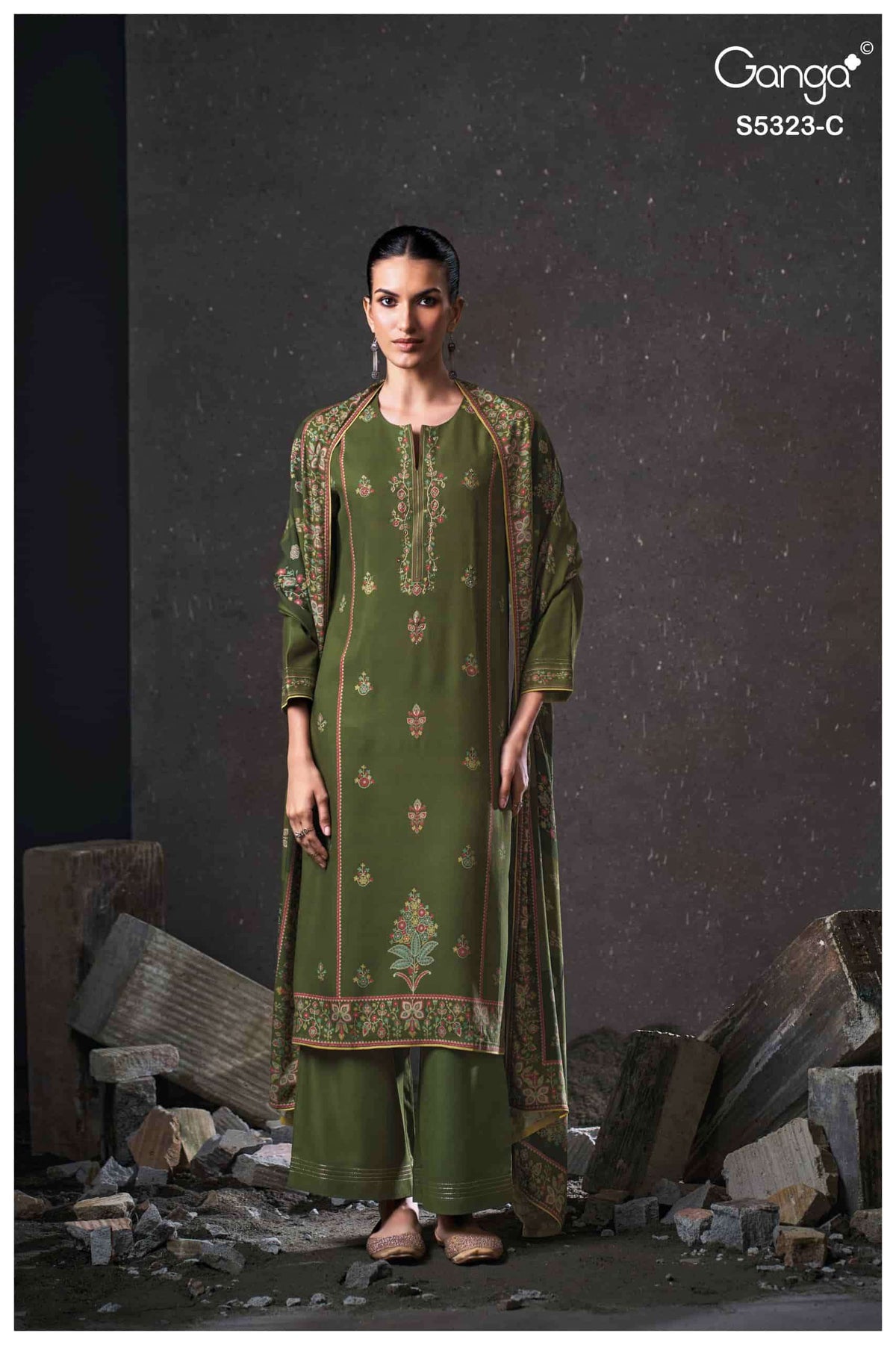 Ganga Fashion Yukta 5323 Pure Wool Pashmina Winter Suit