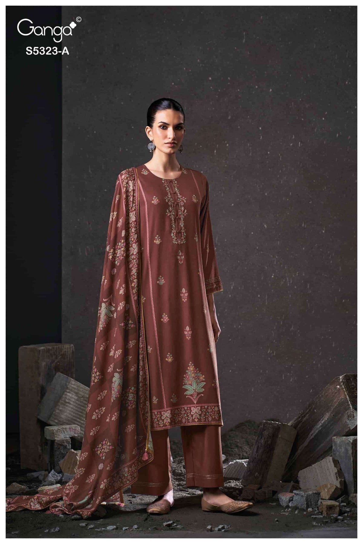 Ganga Fashion Yukta 5323 Pure Wool Pashmina Winter Suit