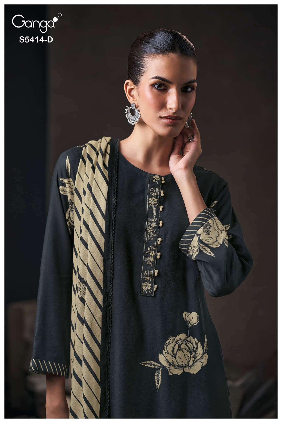 Ganga Fashion Zenaida 5414 Pure Wool Pashmina Dress Material