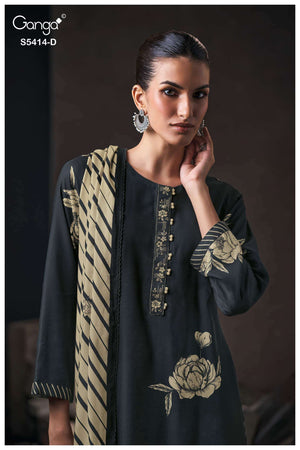 Ganga Fashion Zenaida 5414 Pure Wool Pashmina Dress Material