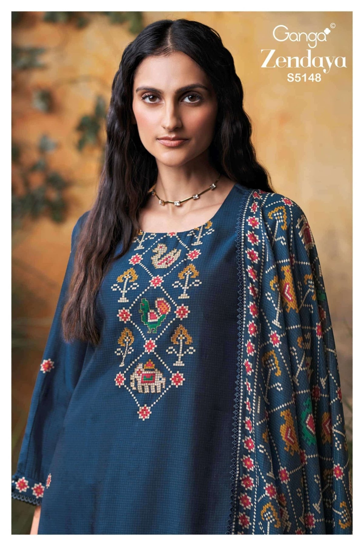 Ganga Fashion Zendaya 5148 Pure Bemberg Russian Silk Dress Material - Amrah Wholesale