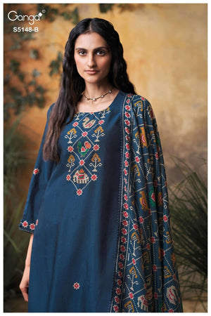 Ganga Fashion Zendaya 5148 Pure Bemberg Russian Silk Dress Material - Amrah Wholesale