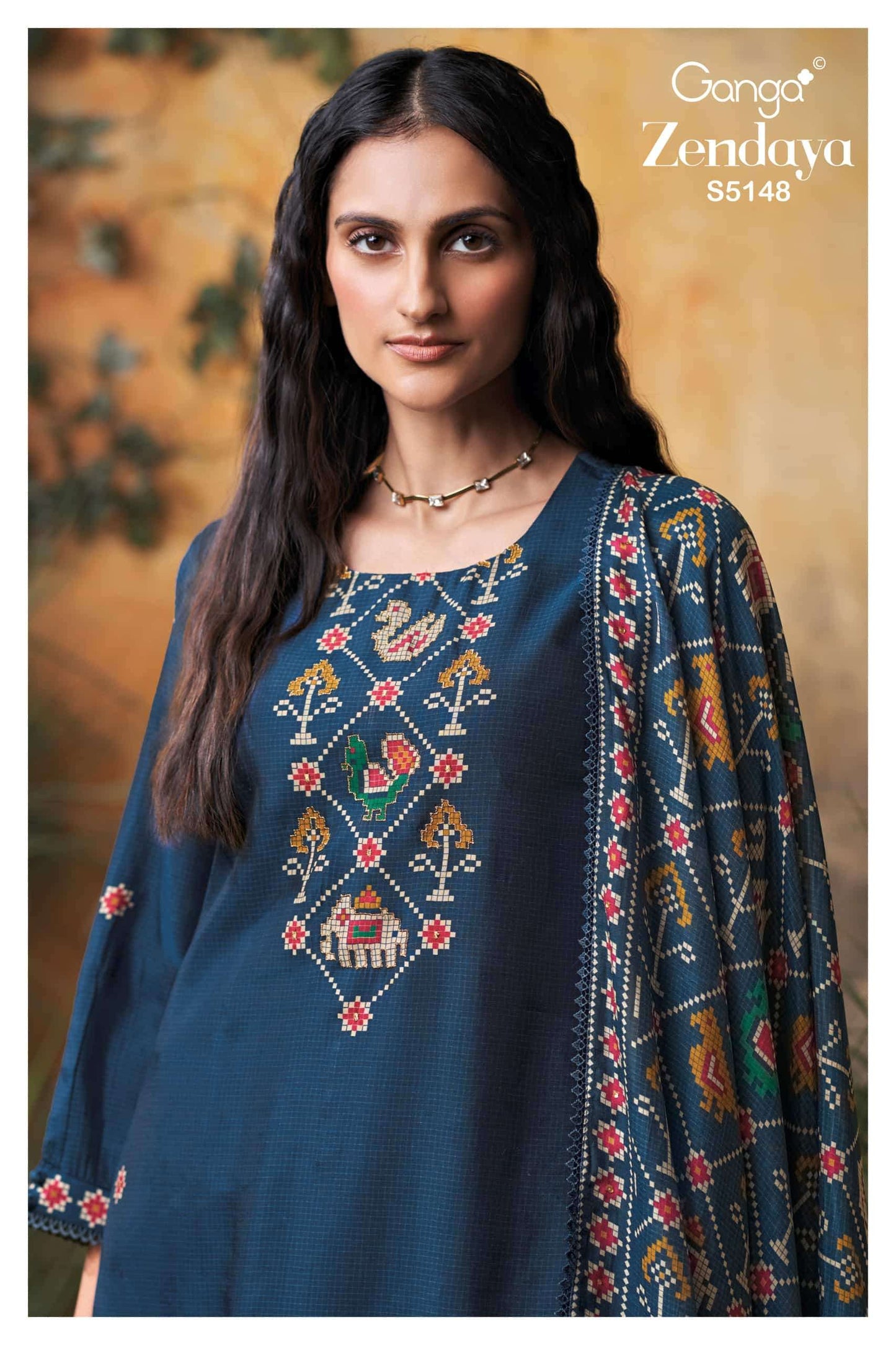 Ganga Fashion Zendaya 5148 Pure Bemberg Russian Silk Dress Material