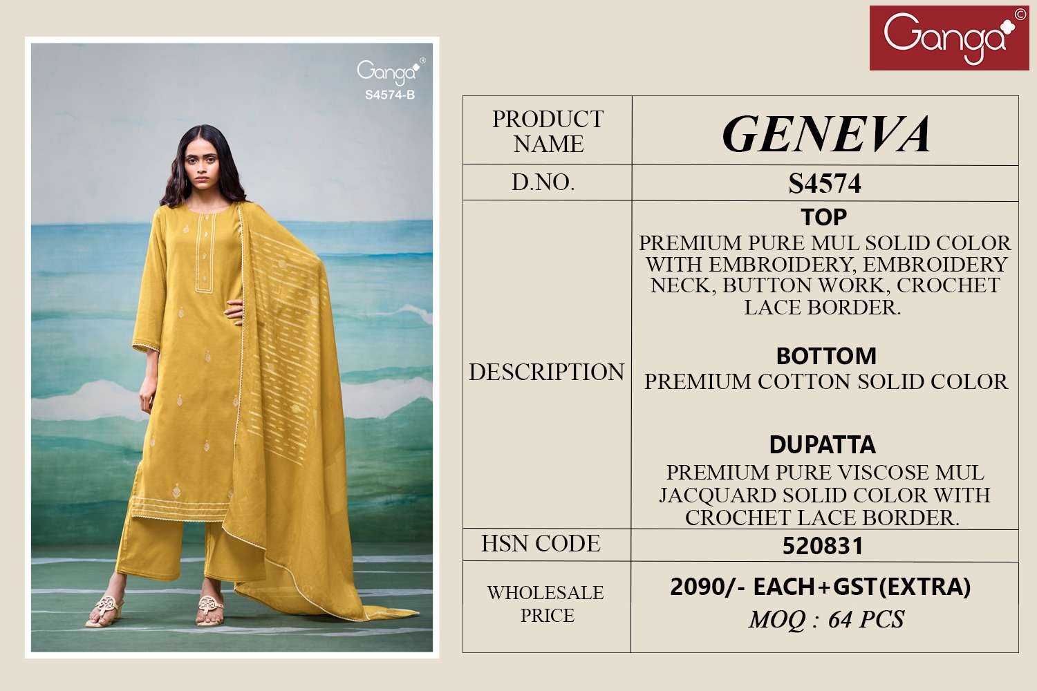 Ganga Fashion Geneva 4574 - Amrah Wholesale