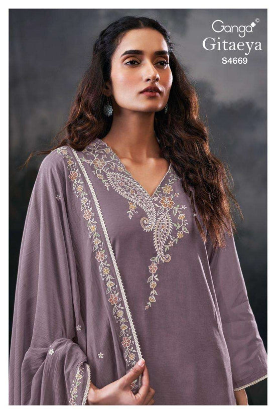 Ganga Fashion Gitaeya 4669 Bemberg Mul Dress Material - Amrah Wholesale