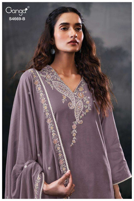 Ganga Fashion Gitaeya 4669 Bemberg Mul Dress Material - Amrah Wholesale