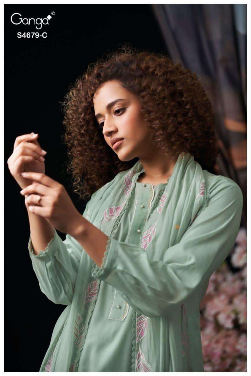 Ganga Fashion Givra 4679 Pure Mul Dress Material