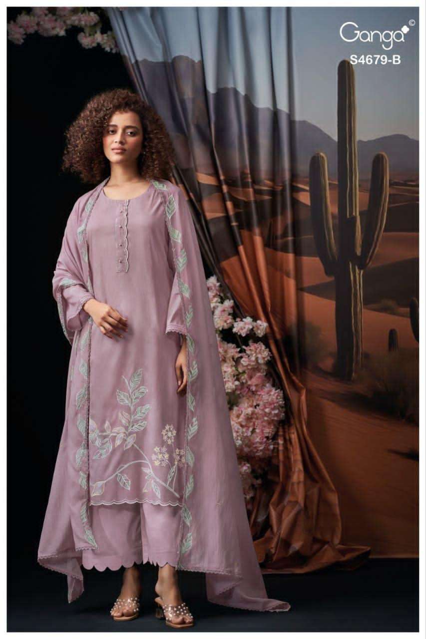 Ganga Fashion Givra 4679 Pure Mul Dress Material