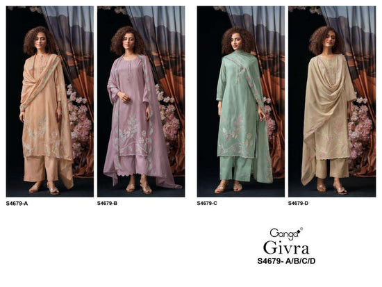 Ganga Fashion Givra 4679 Pure Mul Dress Material