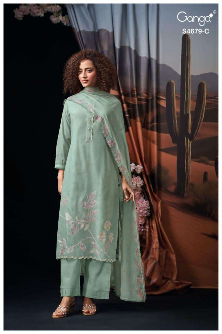 Ganga Fashion Givra 4679 Pure Mul Dress Material