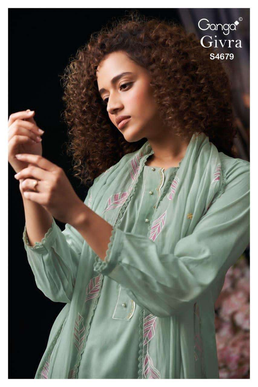 Ganga Fashion Givra 4679 Pure Mul Dress Material