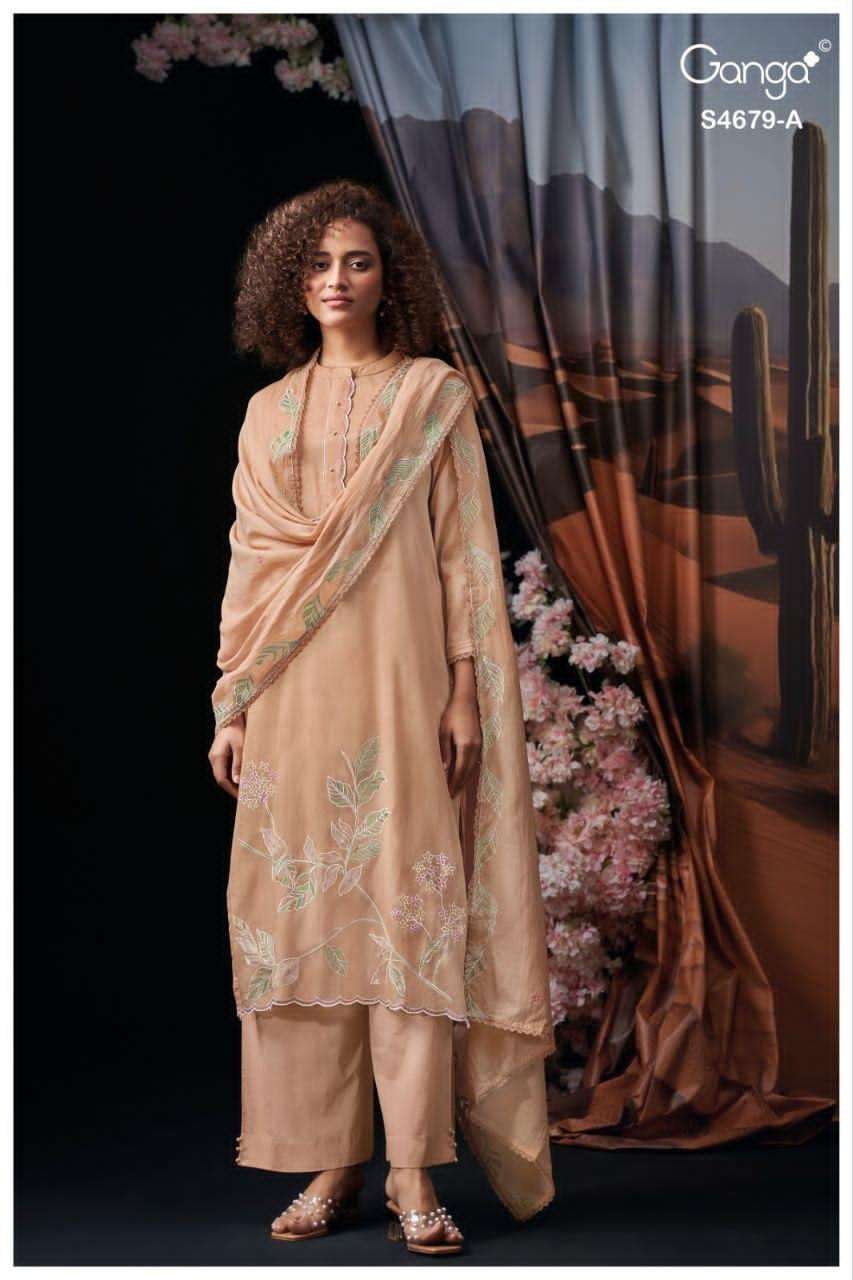Ganga Fashion Givra 4679 Pure Mul Dress Material