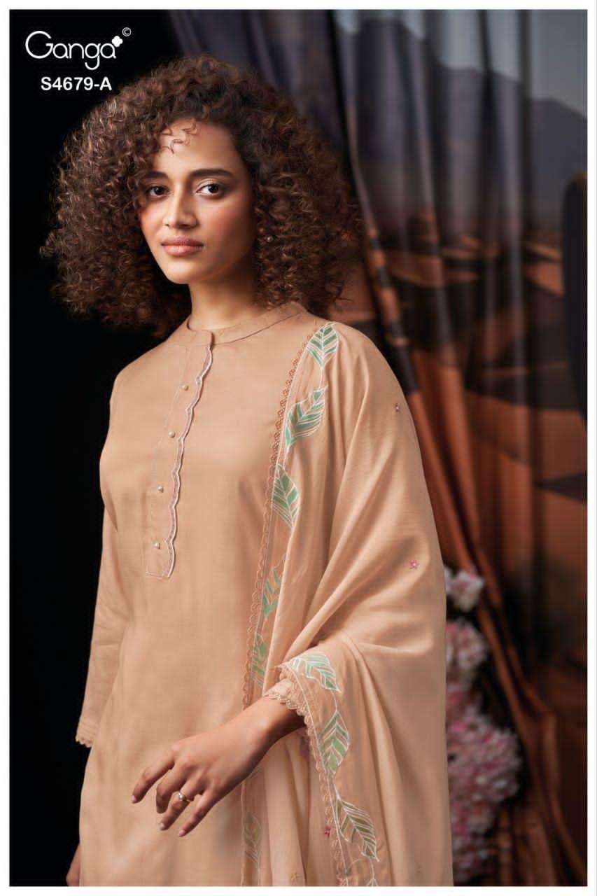 Ganga Fashion Givra 4679 Pure Mul Dress Material