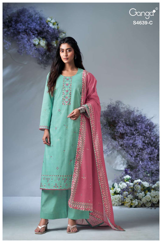 Ganga Fashion Giyana 4639 Pure Cotton Dress Material - Amrah Wholesale