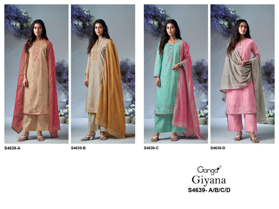 Ganga Fashion Giyana 4639 Pure Cotton Dress Material - Amrah Wholesale