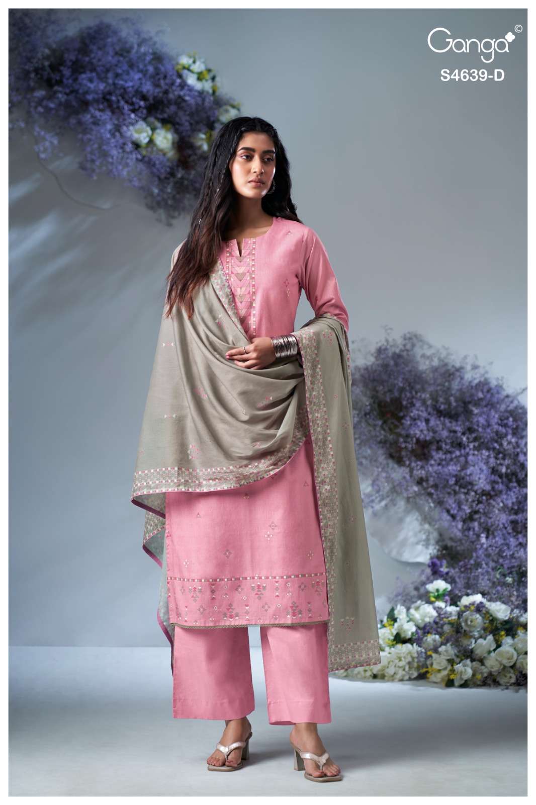 Ganga Fashion Giyana 4639 Pure Cotton Dress Material - Amrah Wholesale