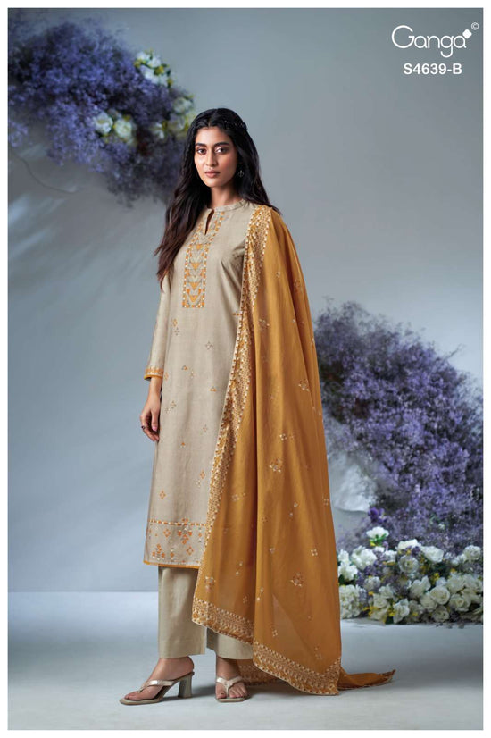 Ganga Fashion Giyana 4639 Pure Cotton Dress Material - Amrah Wholesale