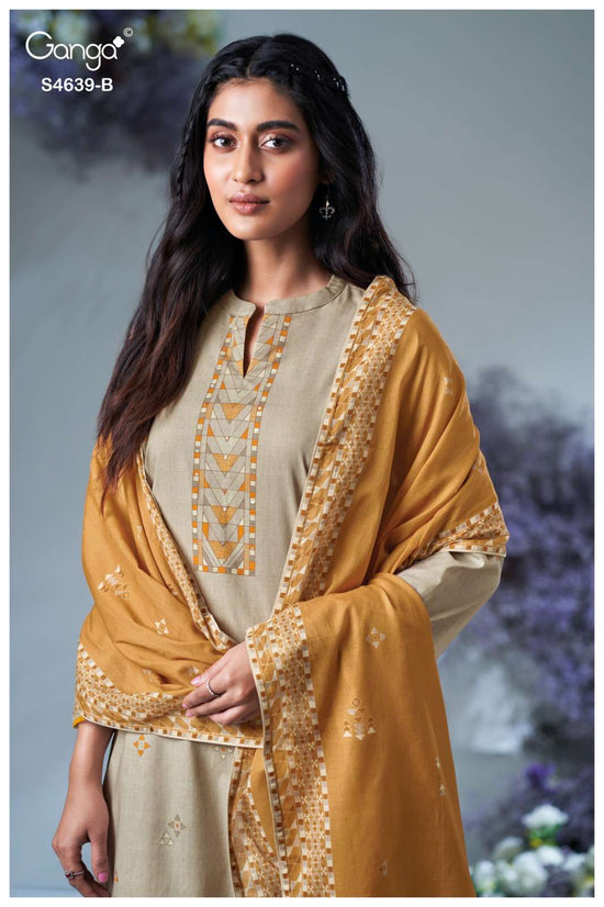 Ganga Fashion Giyana 4639 Pure Cotton Dress Material - Amrah Wholesale
