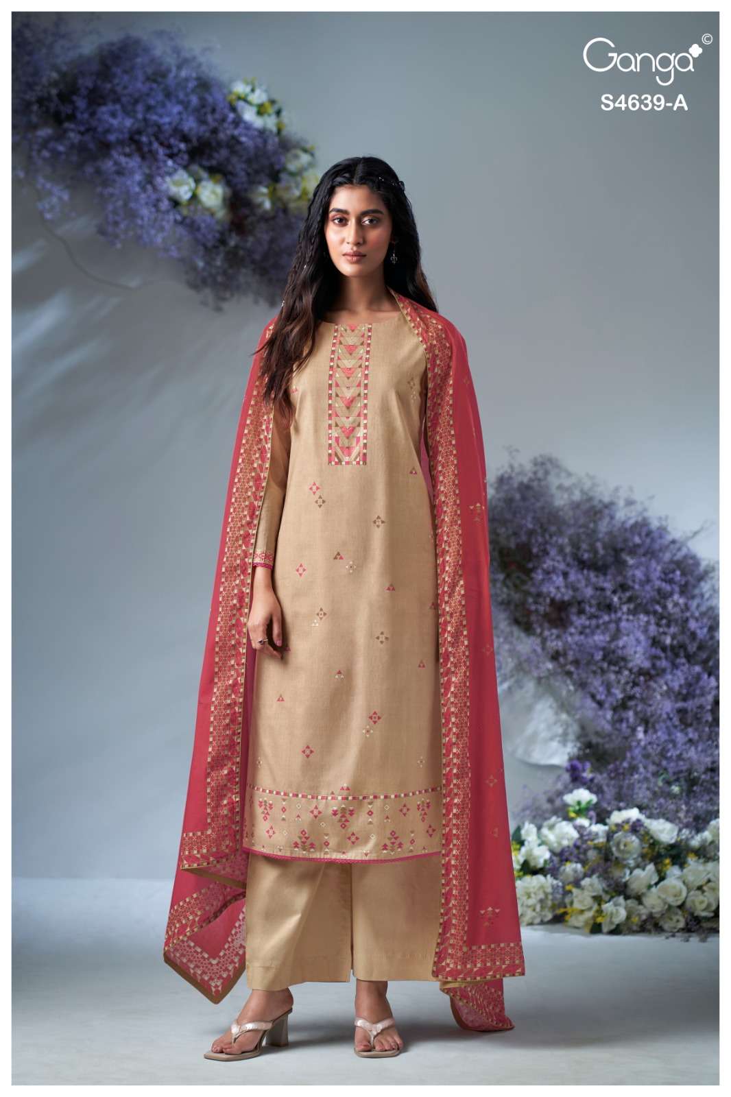 Ganga Fashion Giyana 4639 Pure Cotton Dress Material - Amrah Wholesale