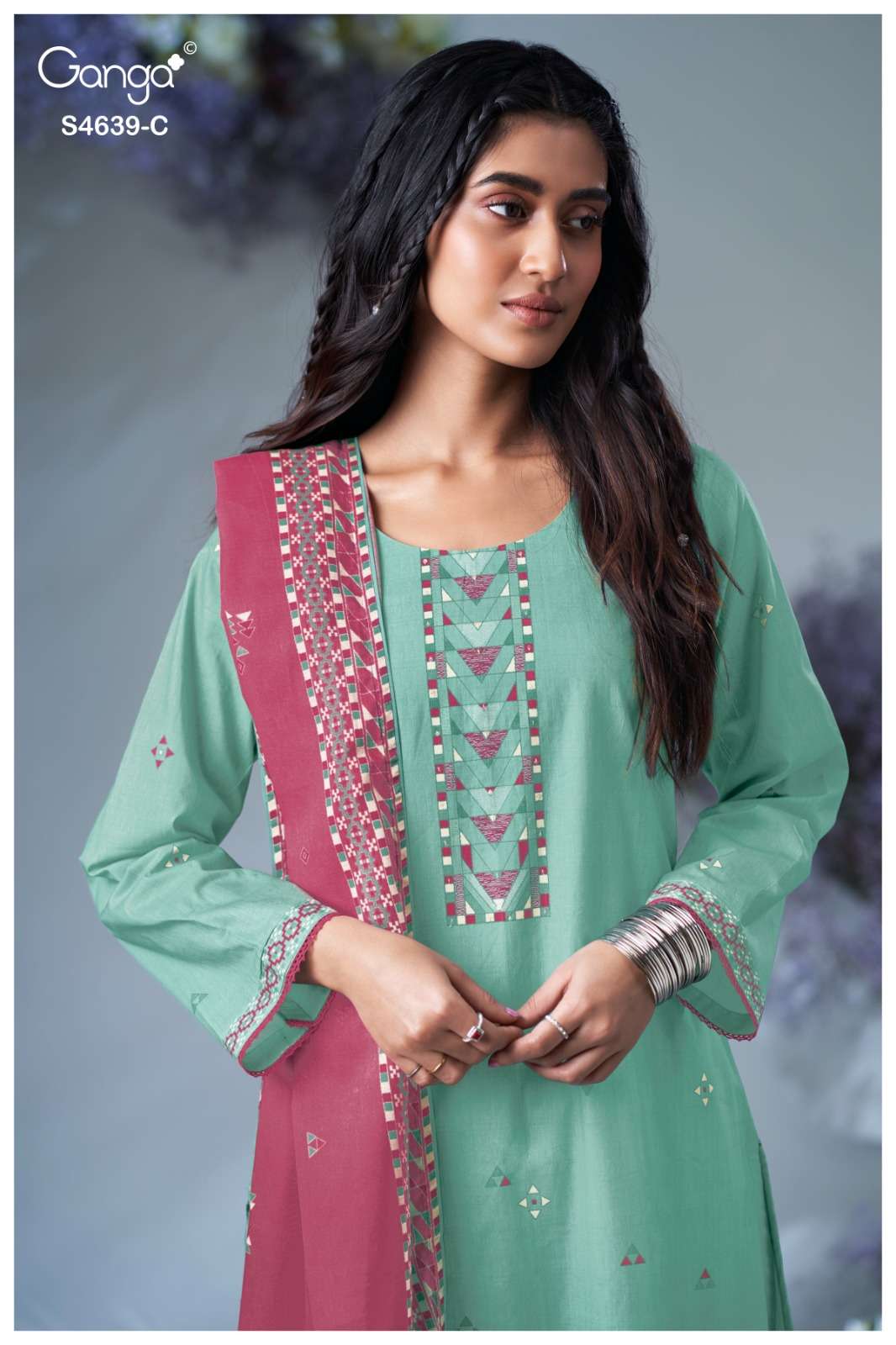 Ganga Fashion Giyana 4639 Pure Cotton Dress Material - Amrah Wholesale