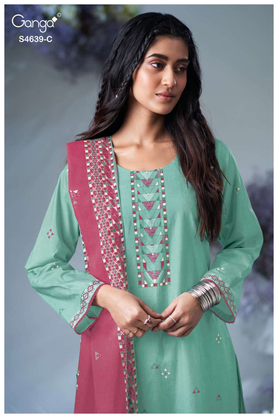 Ganga Fashion Giyana 4639 Pure Cotton Dress Material - Amrah Wholesale