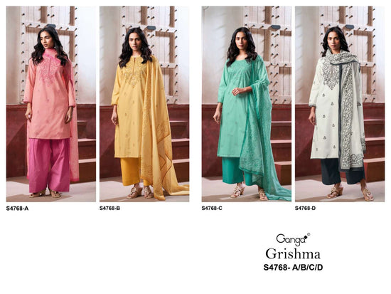 Ganga Fashion Grishma 4768 Premium Cotton Dress Material