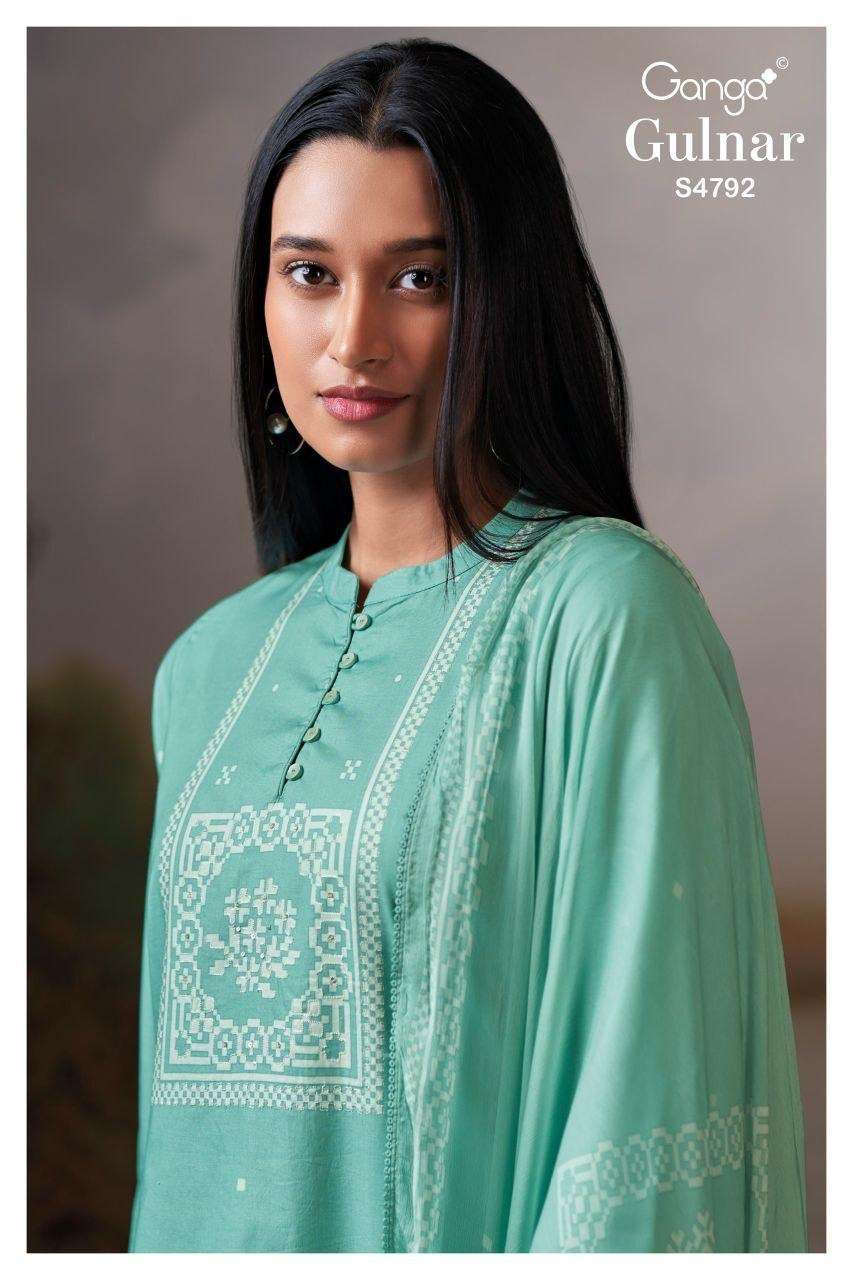 Ganga Fashion Gulnar 4792 Cotton Embroidered Dress Material