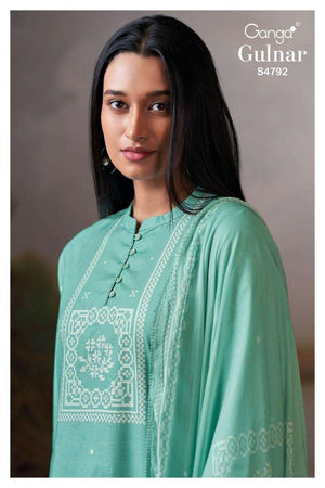 Ganga Fashion Gulnar 4792 Cotton Embroidered Dress Material