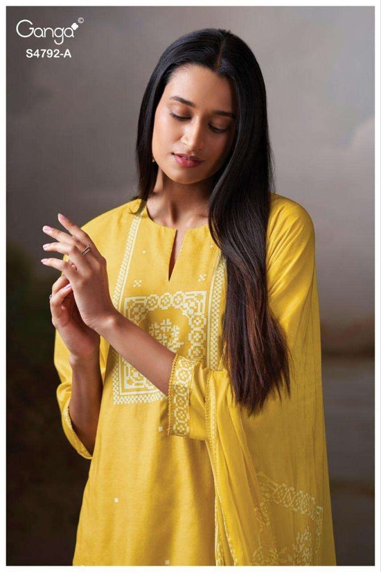 Ganga Fashion Gulnar 4792 Cotton Embroidered Dress Material