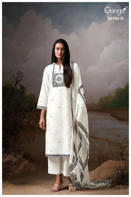 Ganga Fashion Gulnar 4792 Cotton Embroidered Dress Material